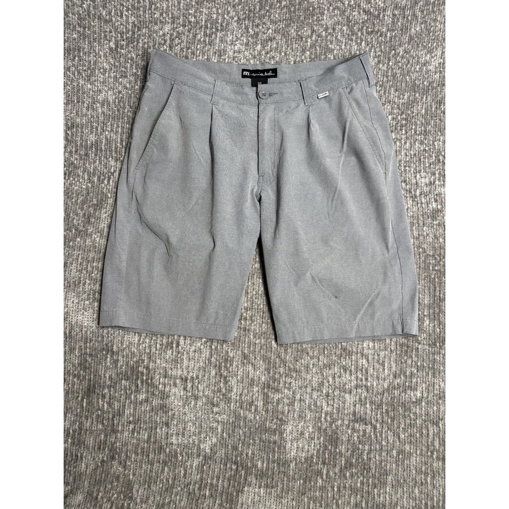 TravisMathew Mens Golf Shorts Size 33 Gray Palm Print Stretch Performance